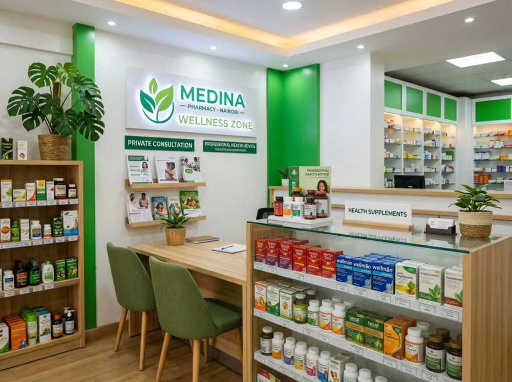 Pharmacy counter wellness zone — Farma360 Kenya