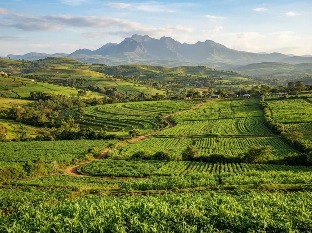 Terraced farmland in the Kenyan highlands