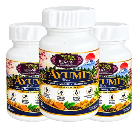 Ayumi — three jars of capsules, 30 capsules per jar